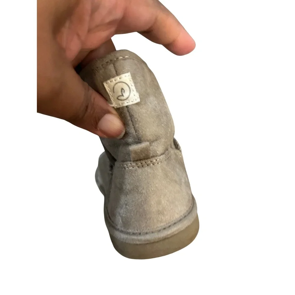 Carter's Little Planet Grey Faux Suede Shearling Lined Ankle Boots Toddler 10M